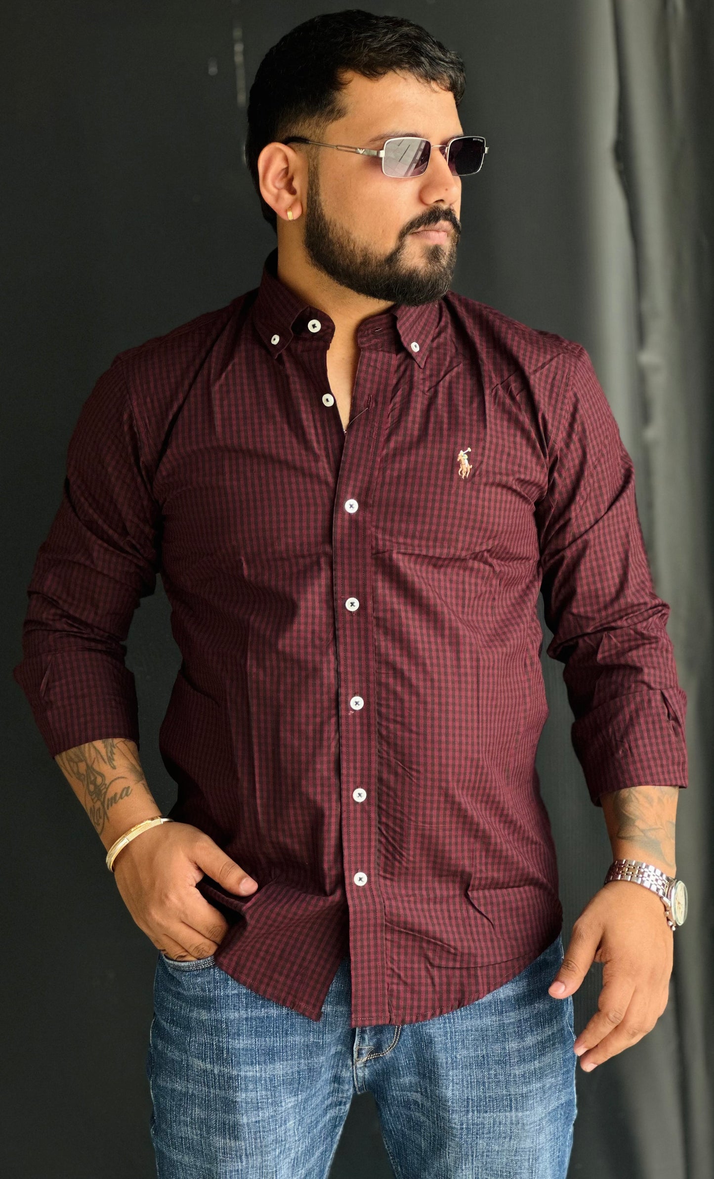 Dark Micro-Check Shirt
