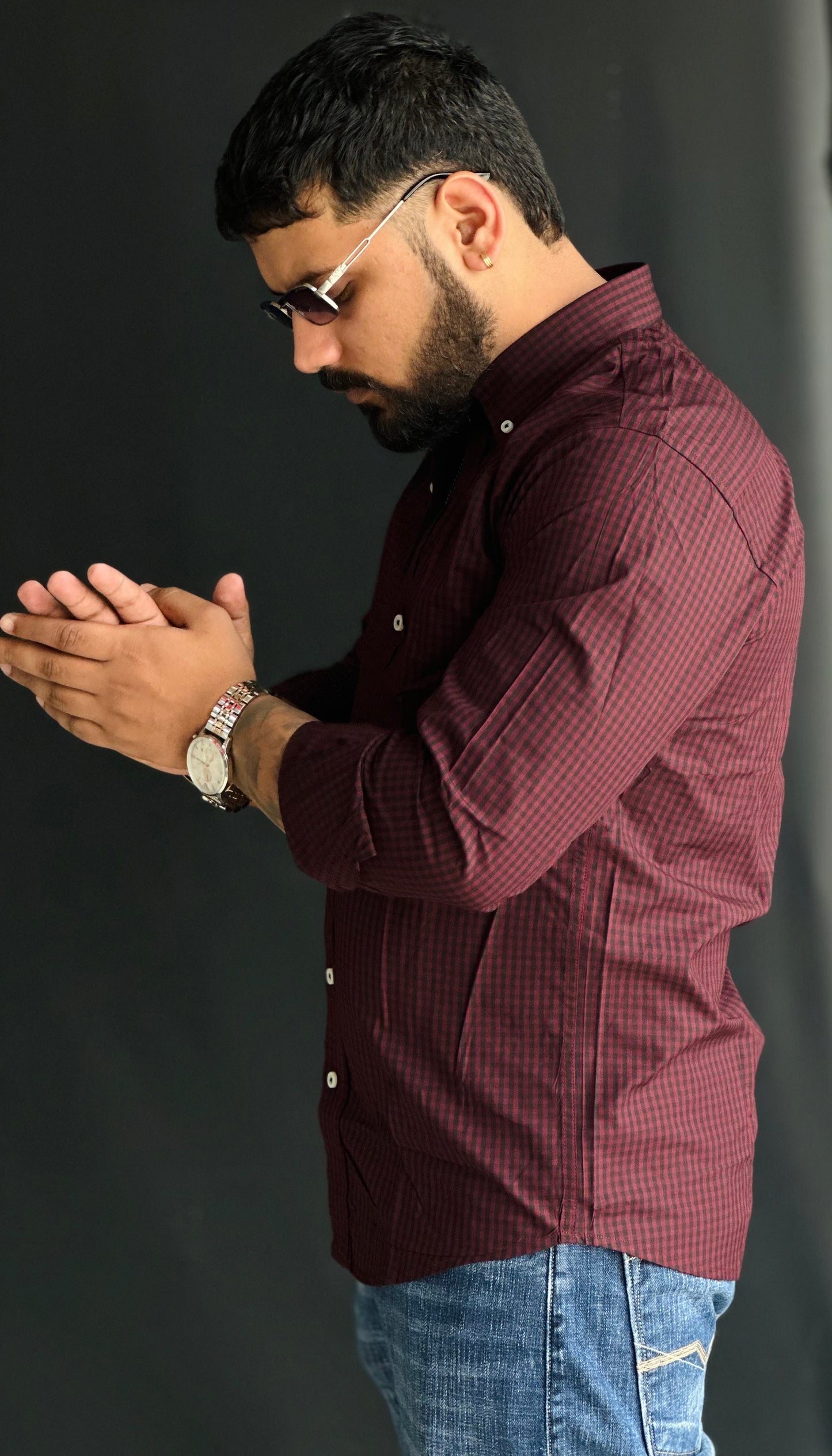 Dark Micro-Check Shirt