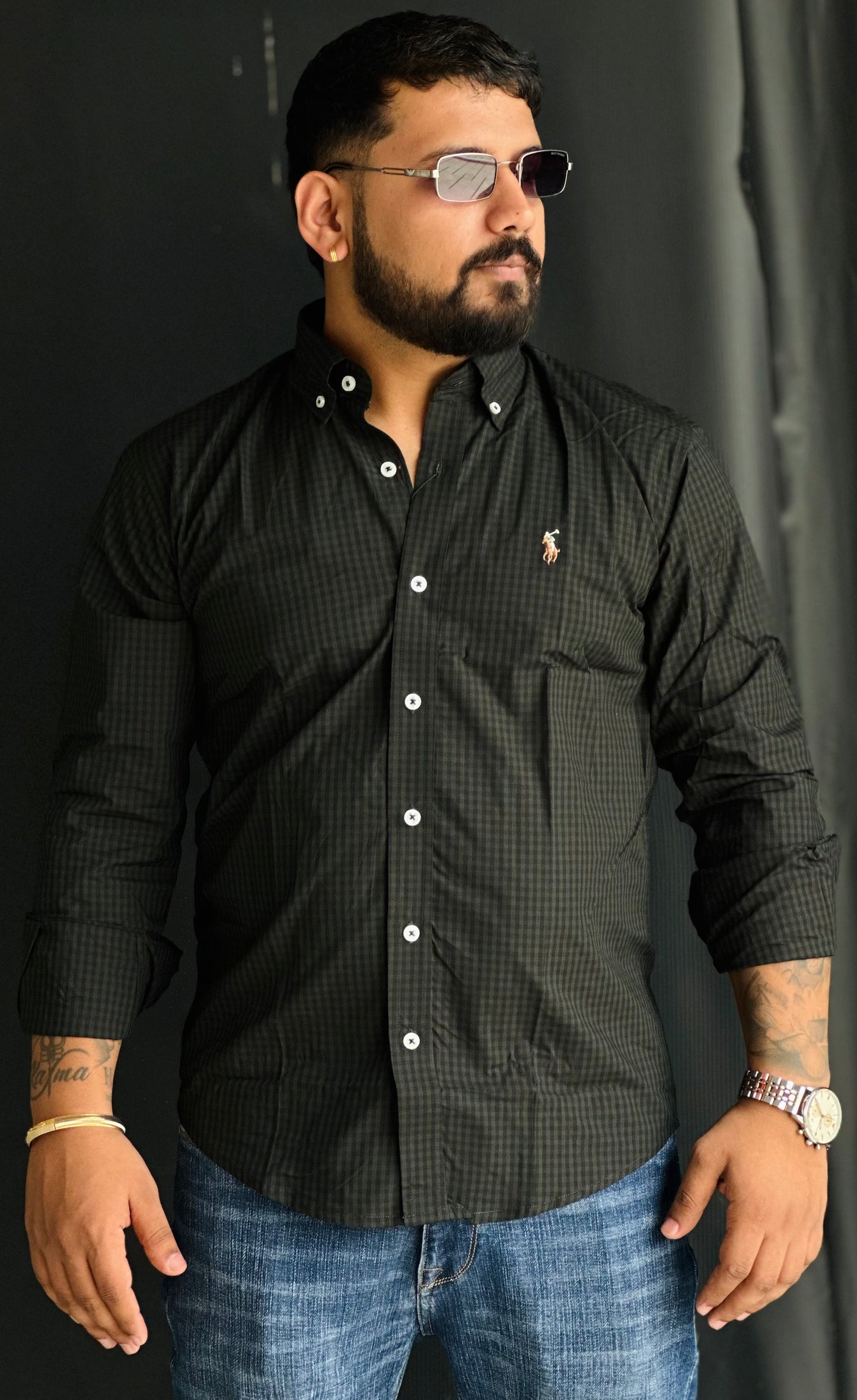 Dark Micro-Check Shirt