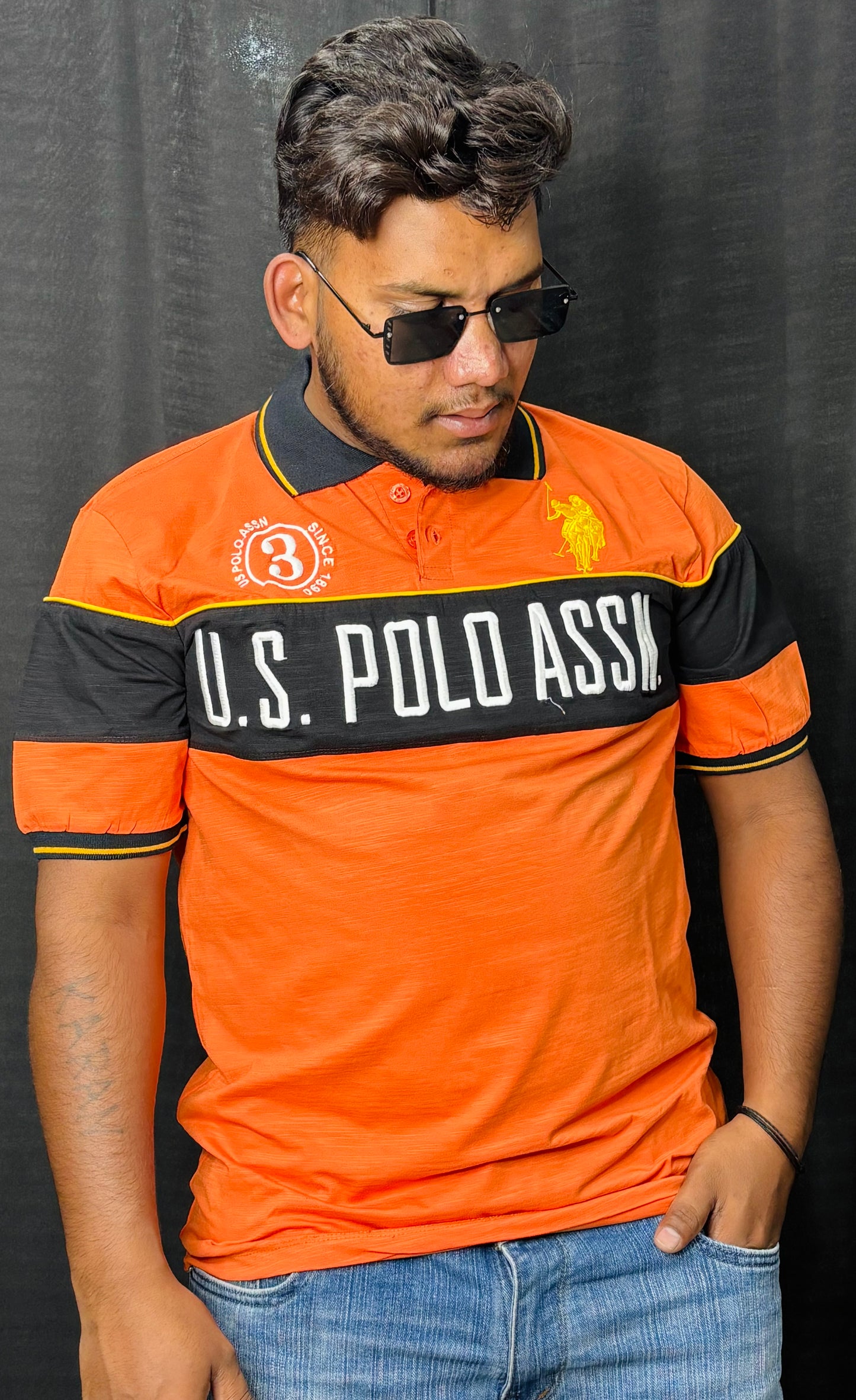 Cotton Slub Lycra Collar Tee