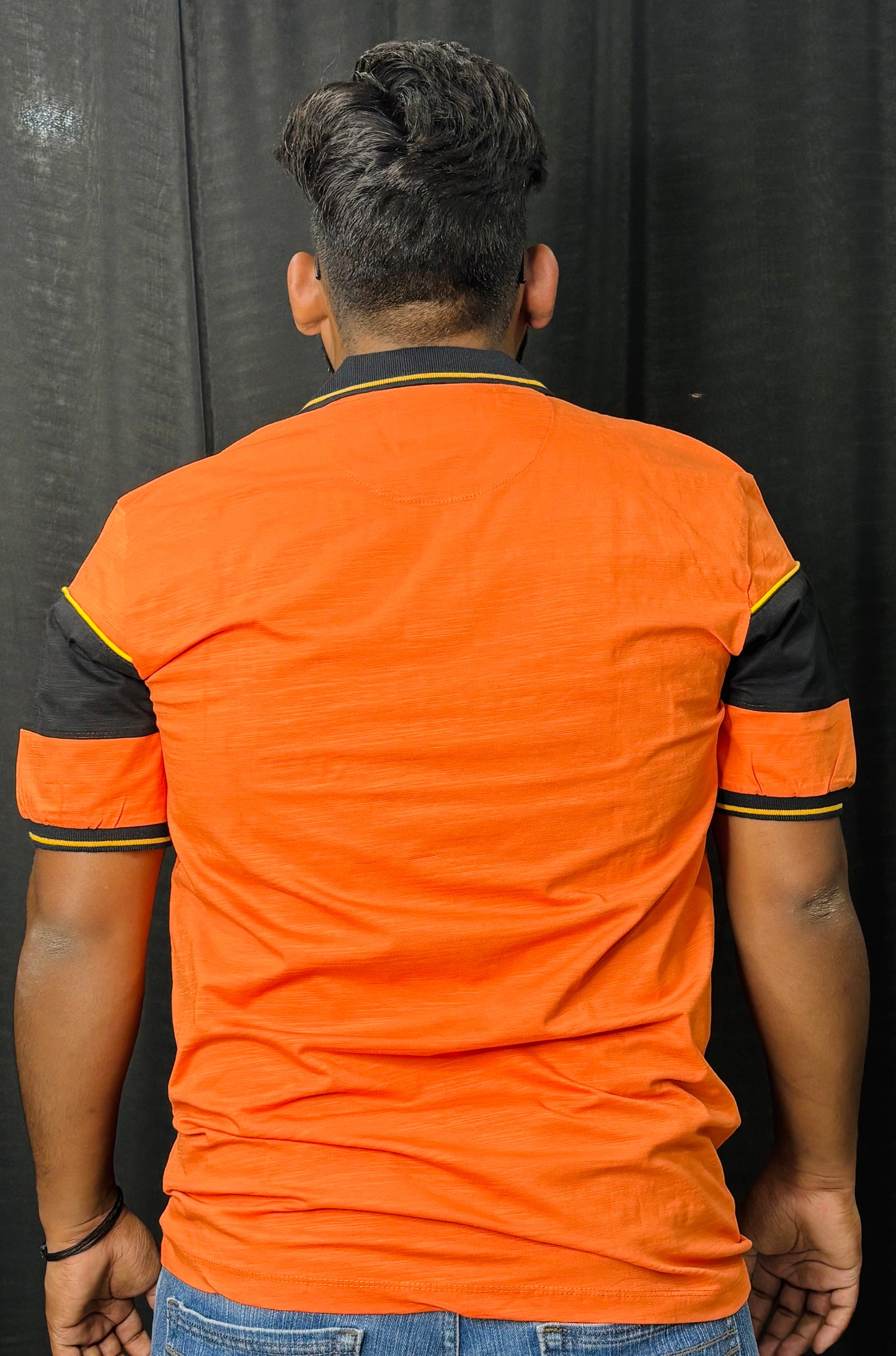 Cotton Slub Lycra Collar Tee