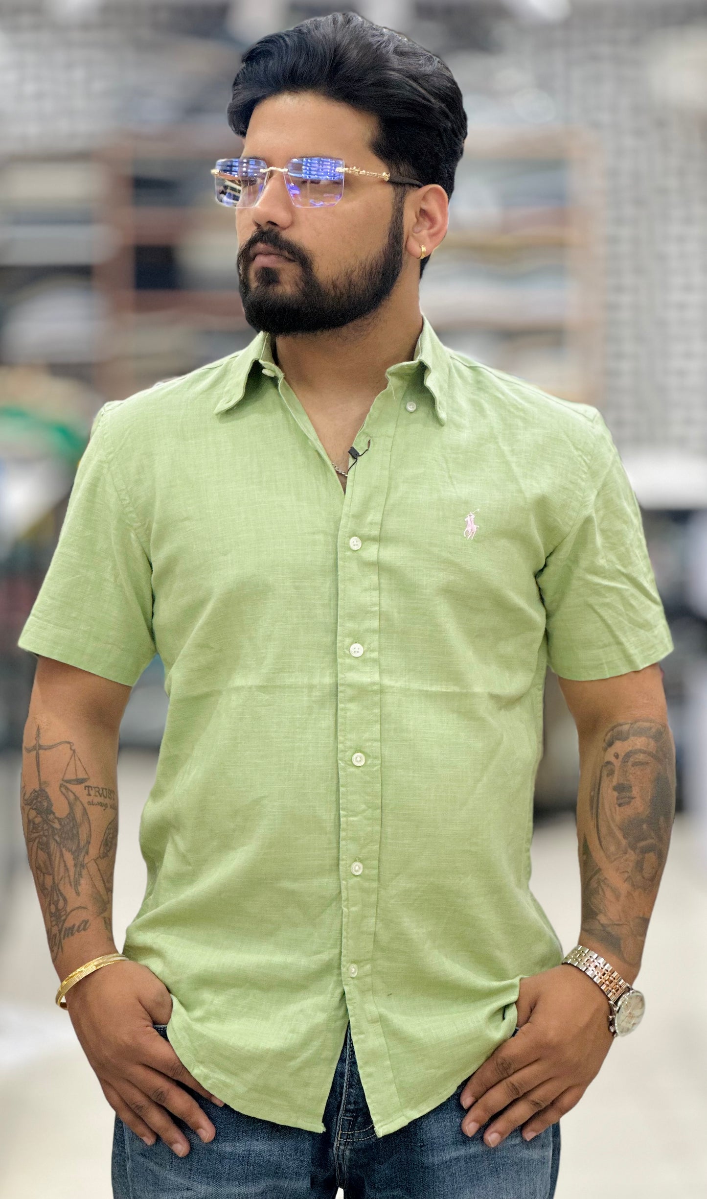 Linen Half Shirt