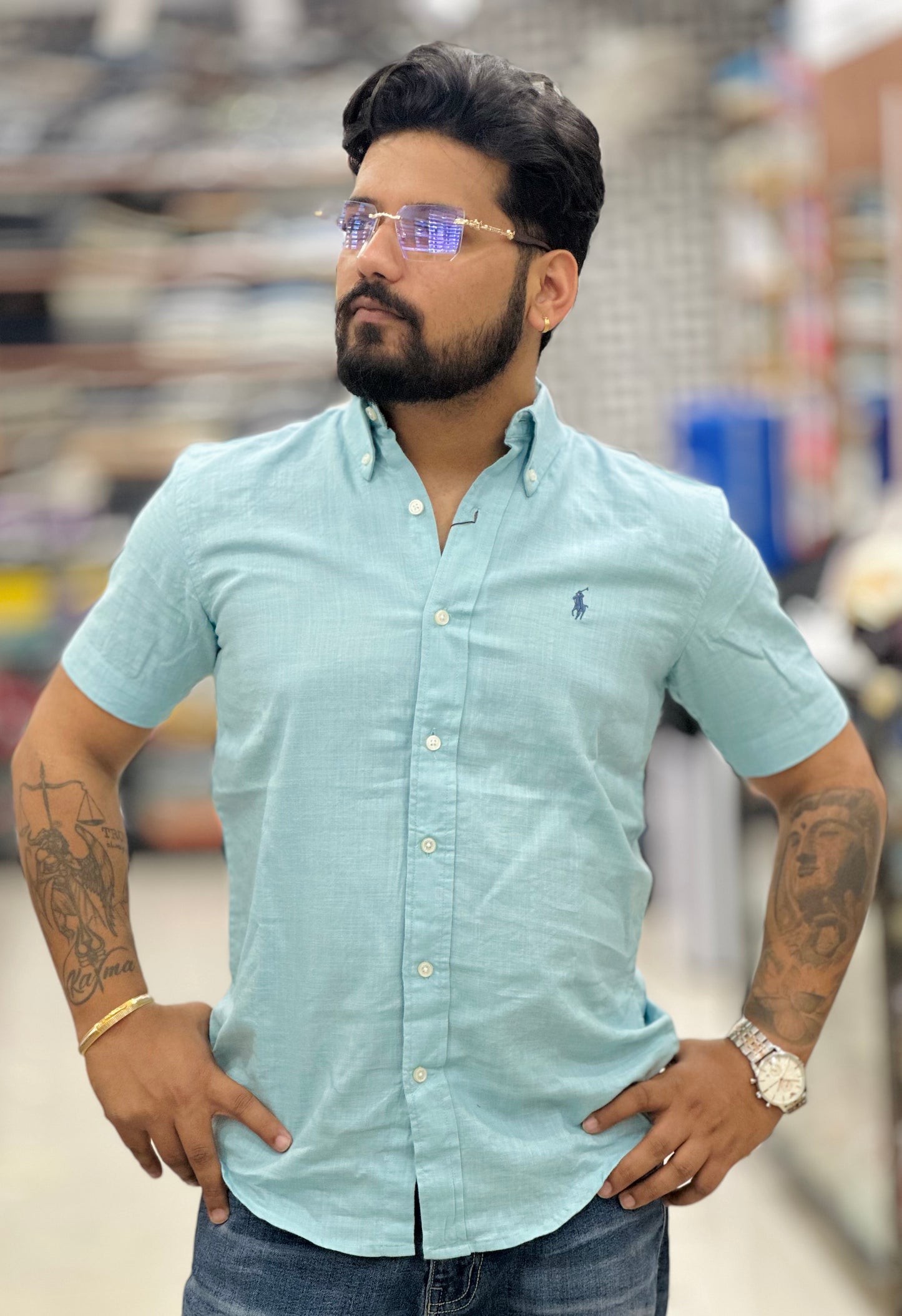 Linen Half Shirt