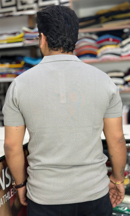 Knitted collar tee
