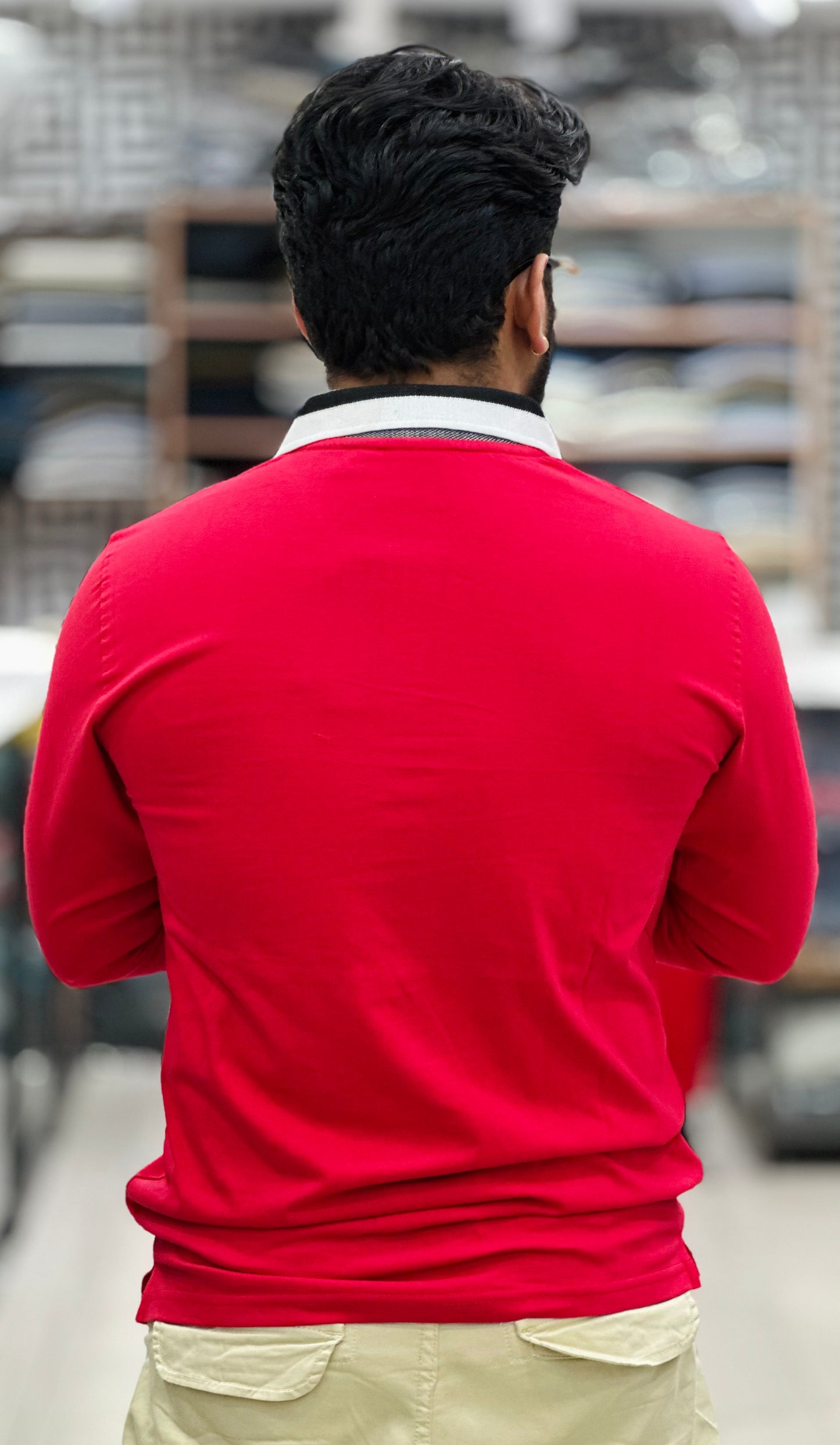 Premium collar tee Full sleeves article Cotton lycra fabric