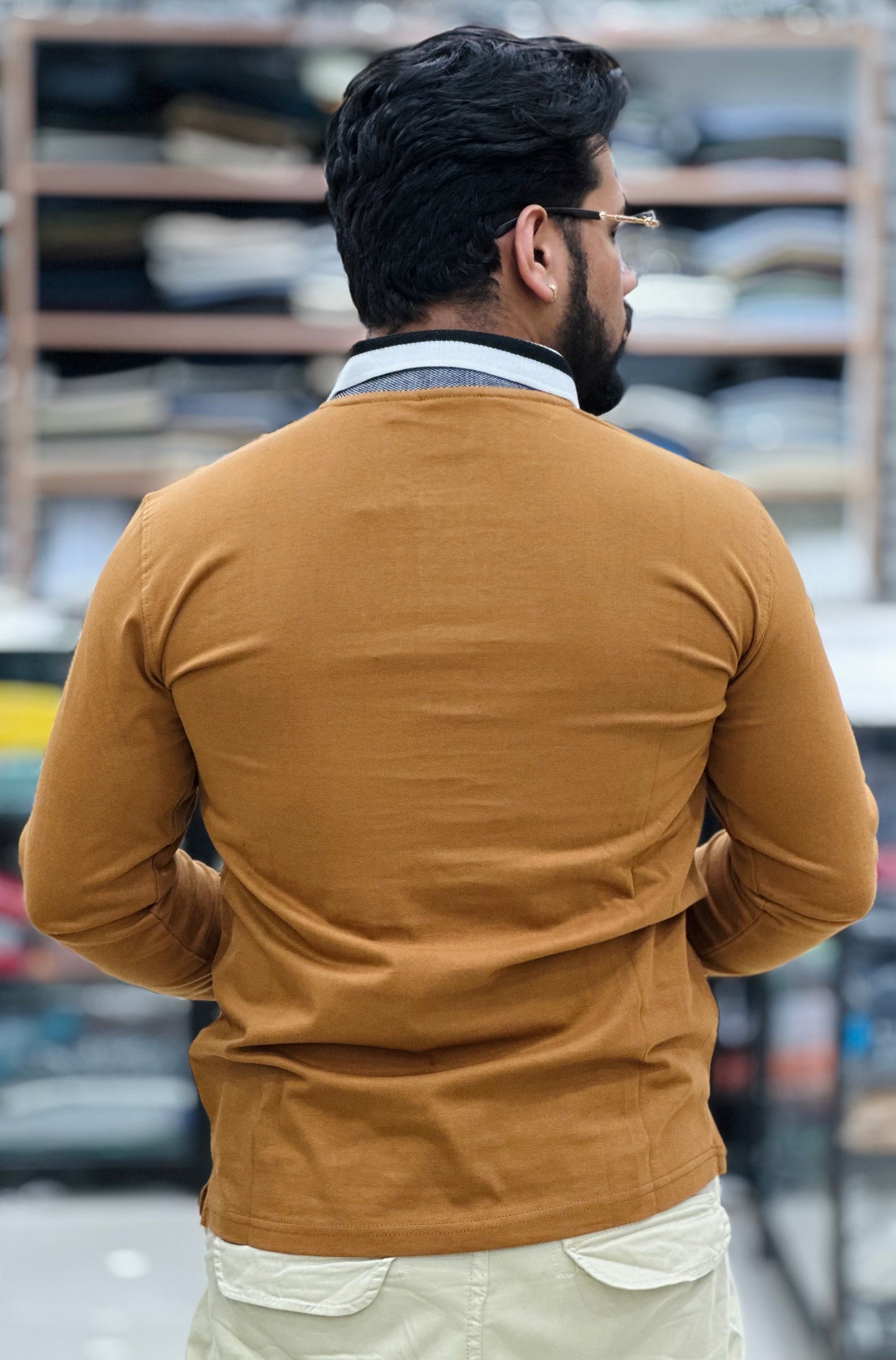 Premium collar tee Full sleeves article Cotton lycra fabric