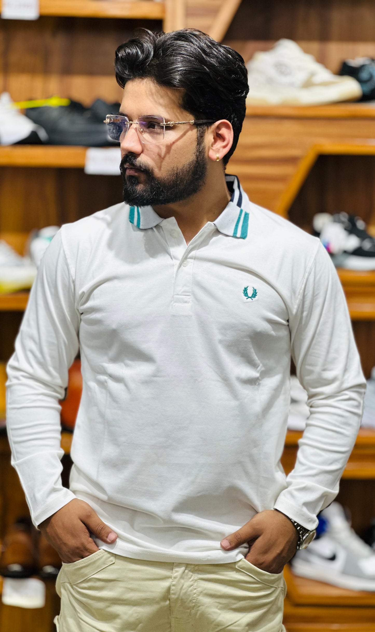 Premium collar tee Full sleeves article Cotton lycra fabric