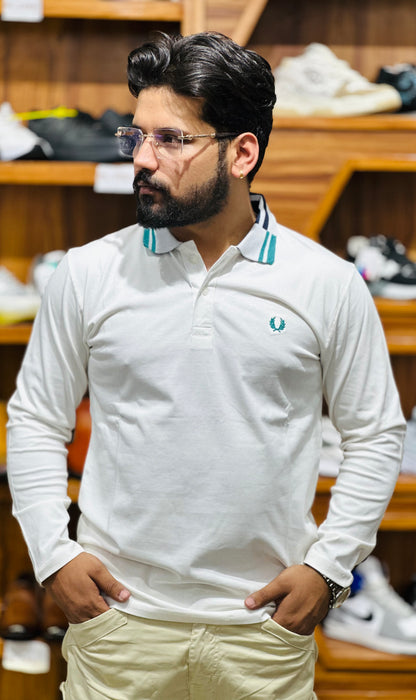 Premium collar tee Full sleeves article Cotton lycra fabric