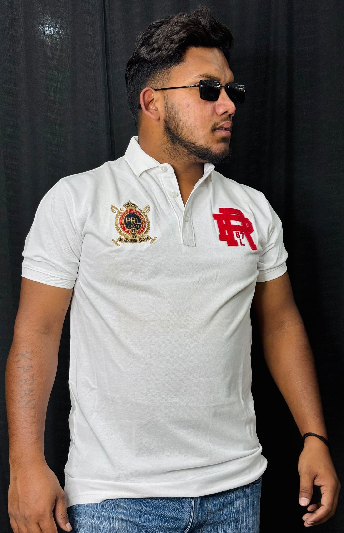 Front Back Print Collar Tee