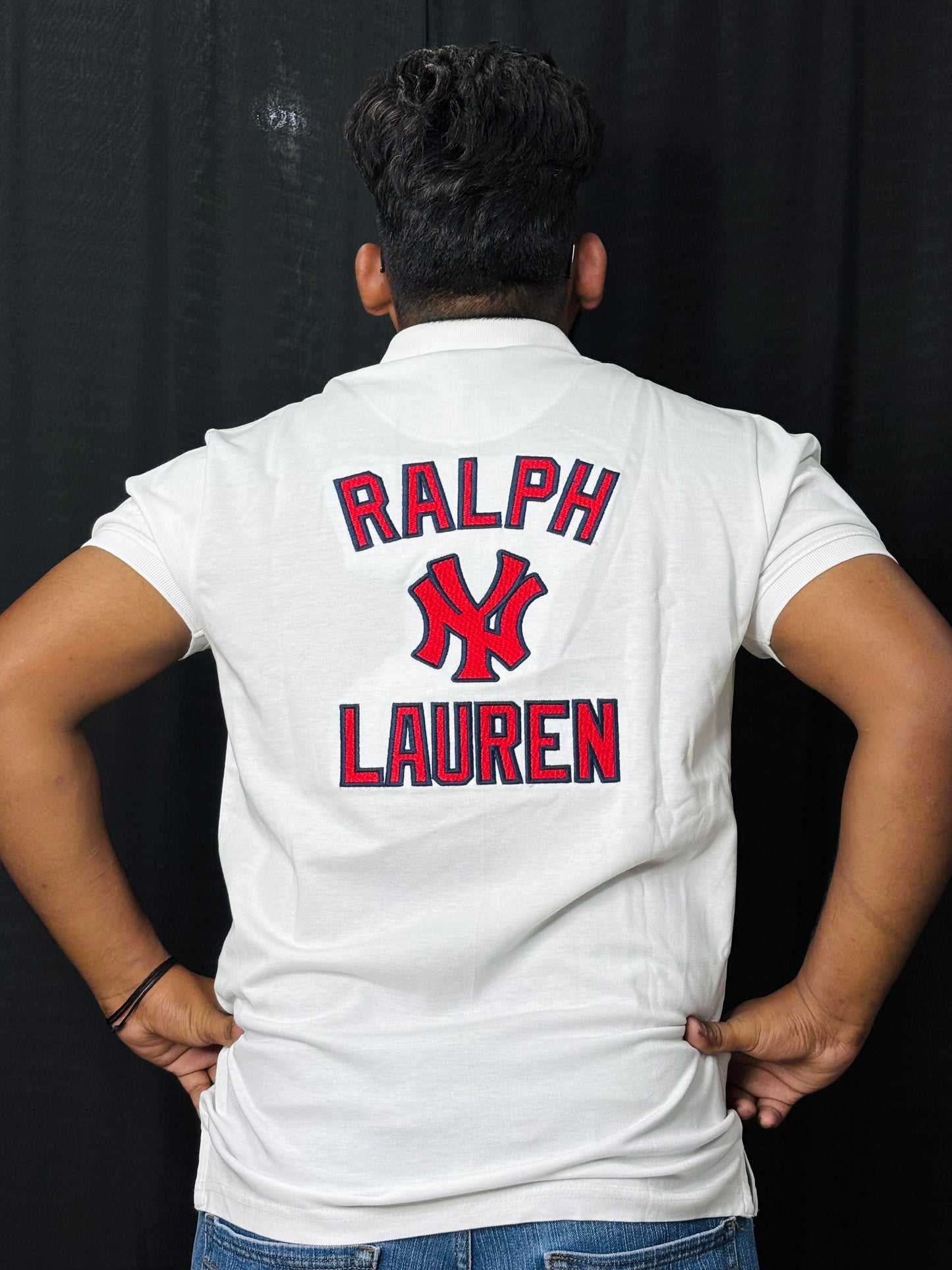 Front Back Print Collar Tee