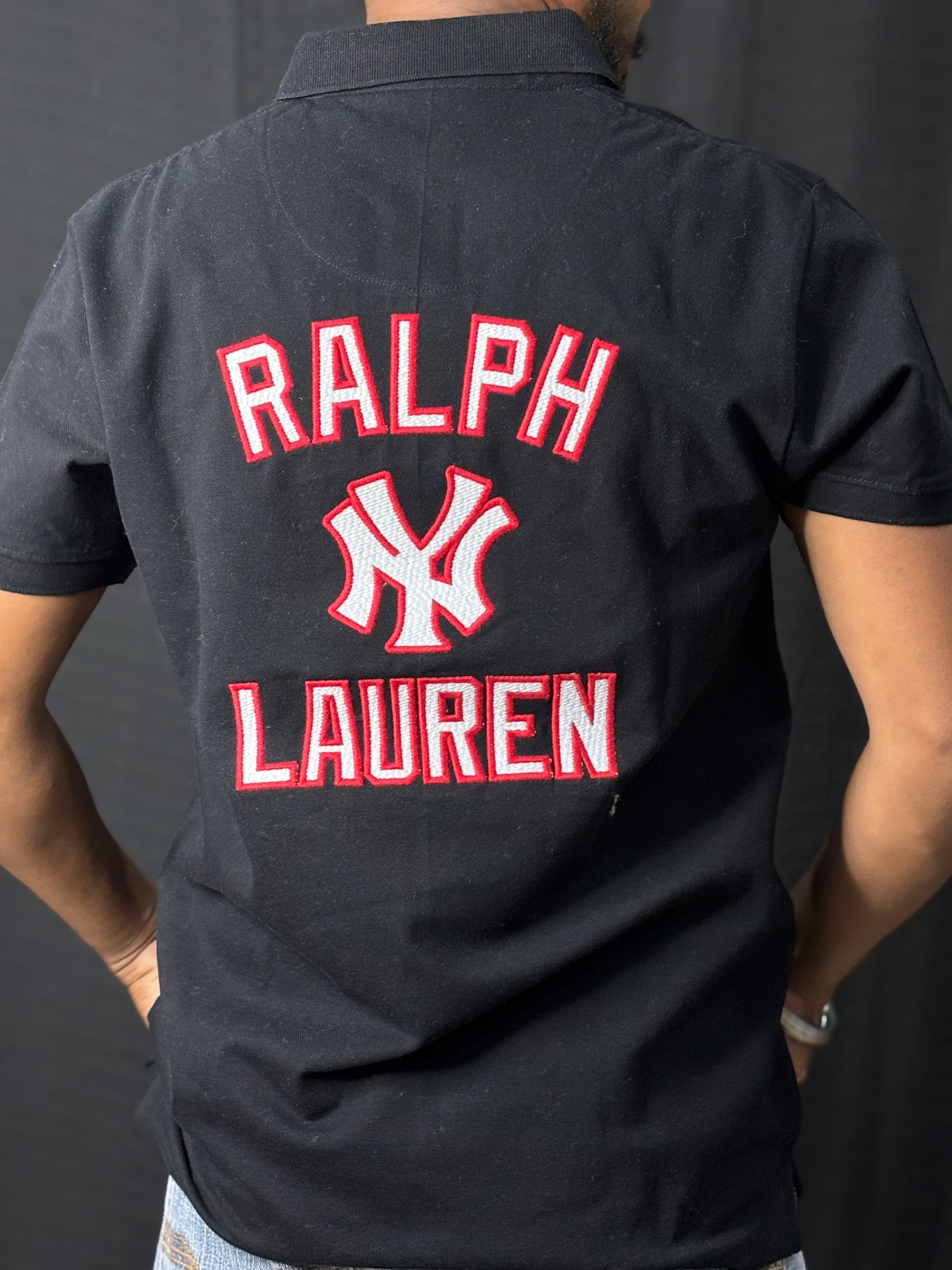 Front Back Print Collar Tee