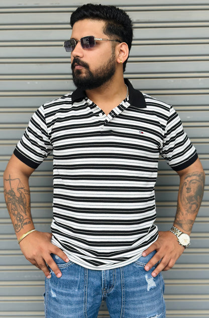 Horizontal Striped Collar Tee