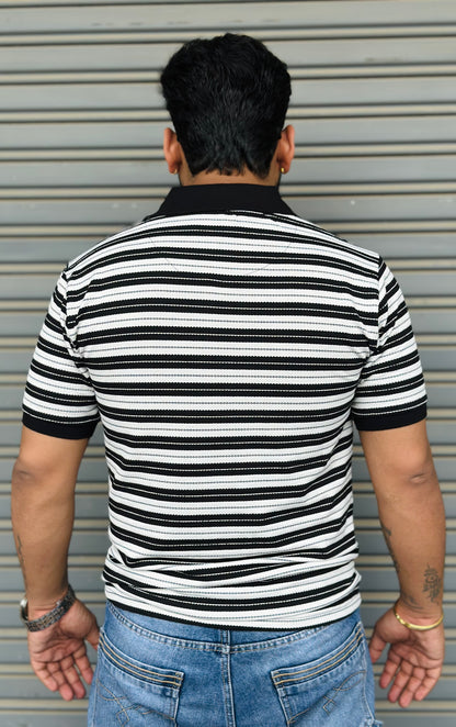 Horizontal Striped Collar Tee