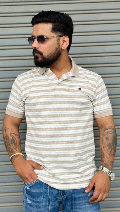 Horizontal Striped Collar Tee