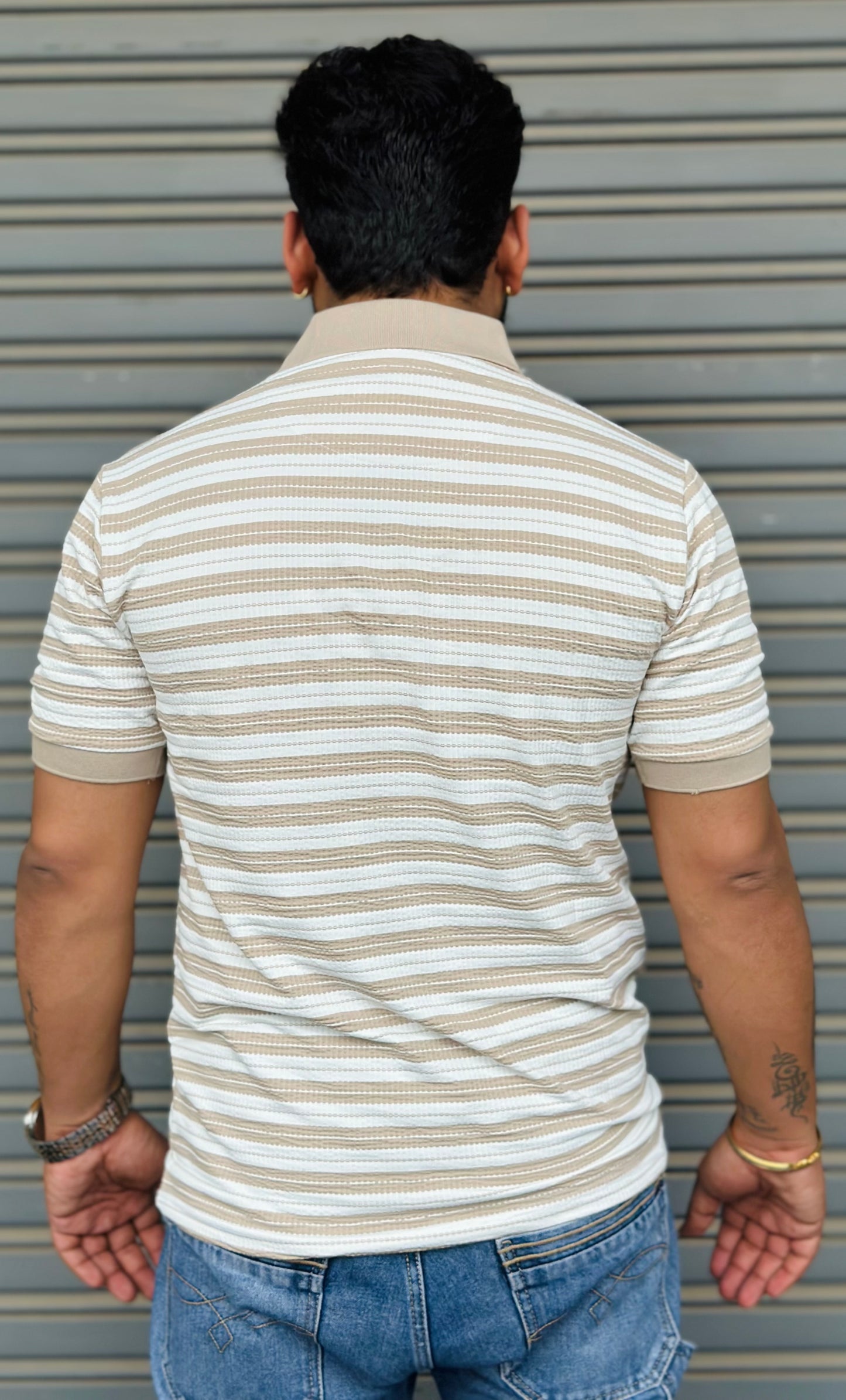 Horizontal Striped Collar Tee