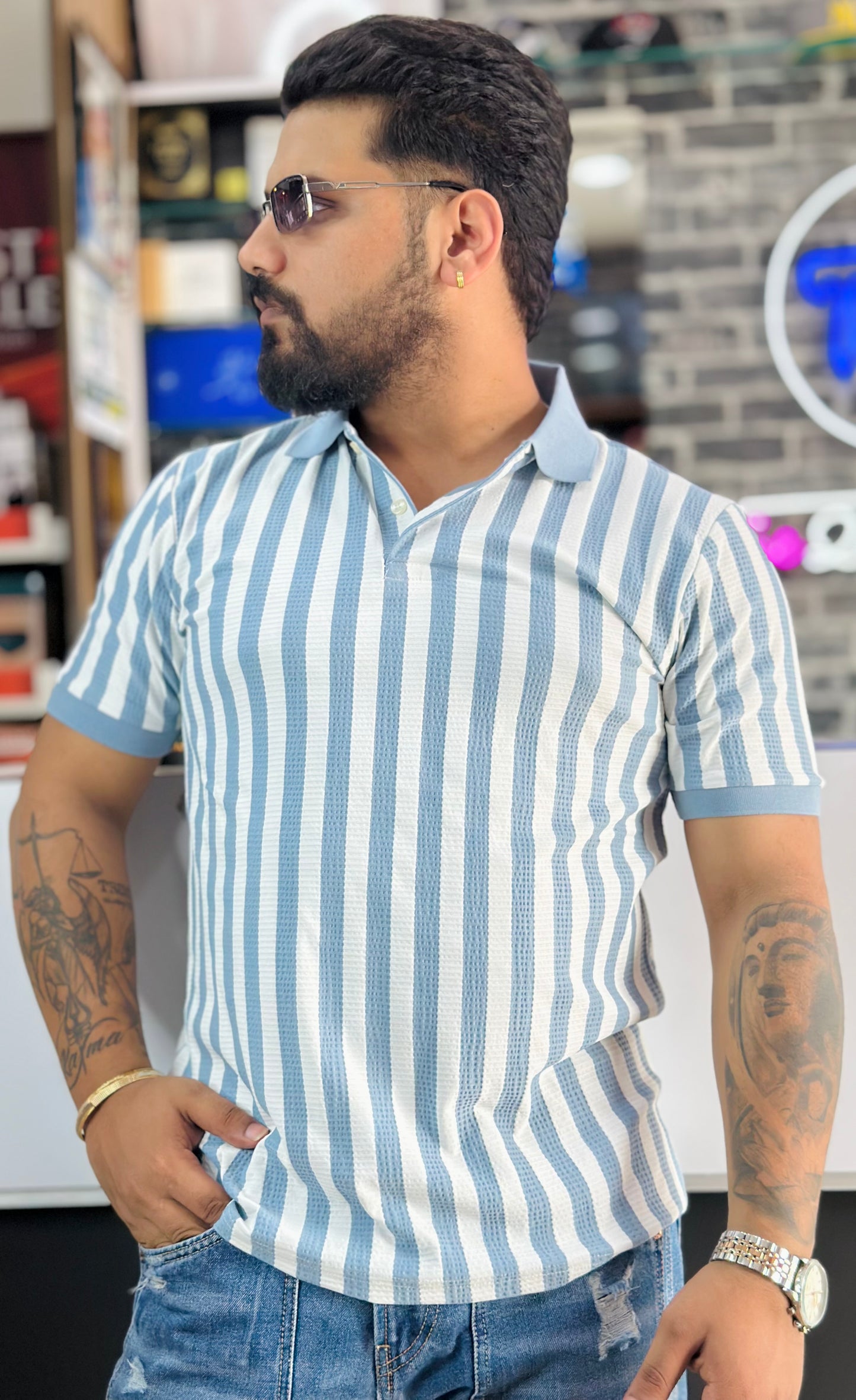 Vertical Striped Polos