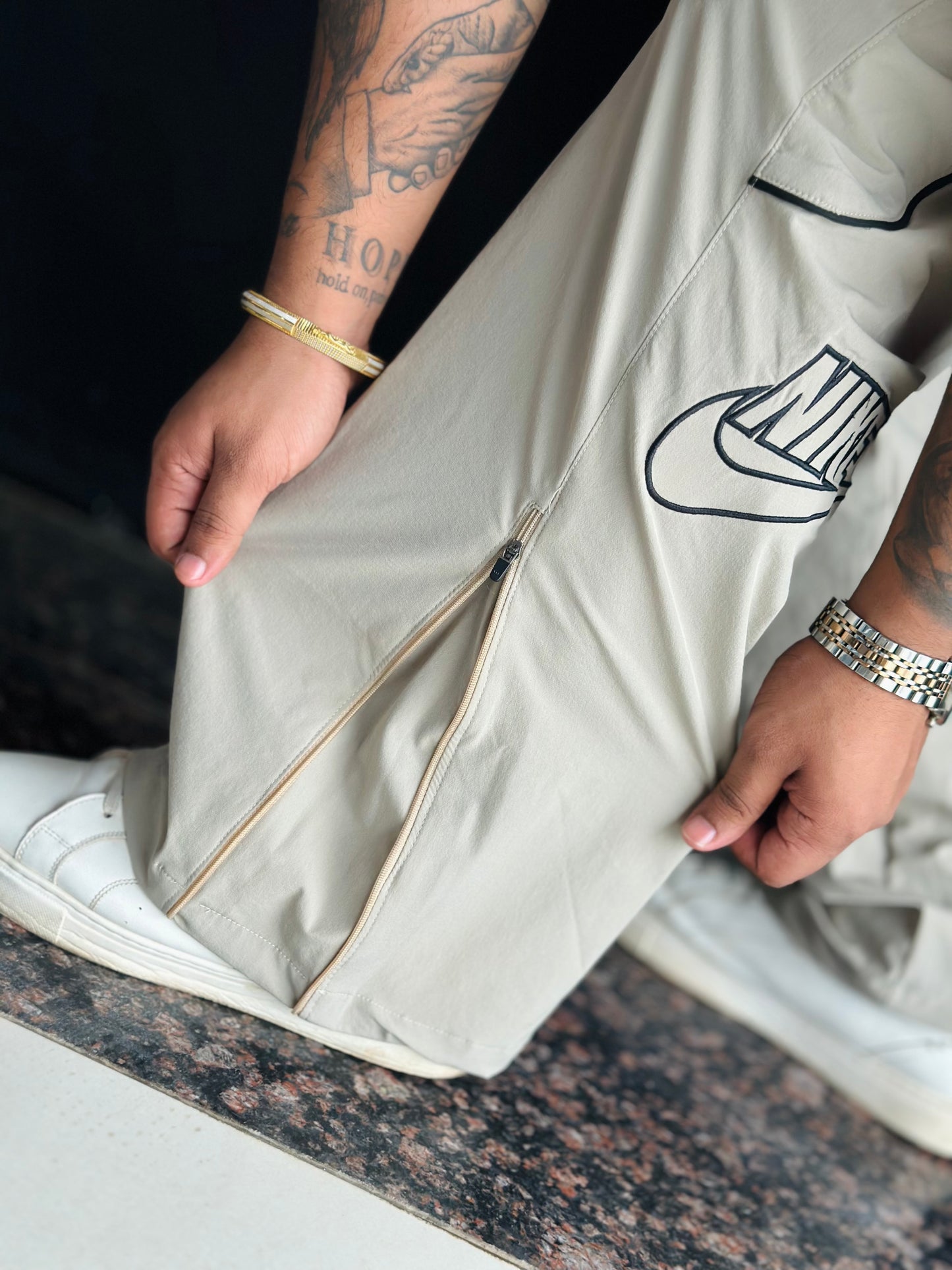 Straight Cum Bootcut Track with half zip