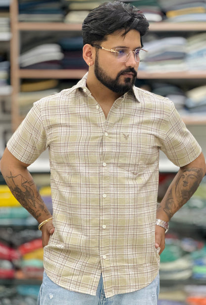 Knitting Check Shirt