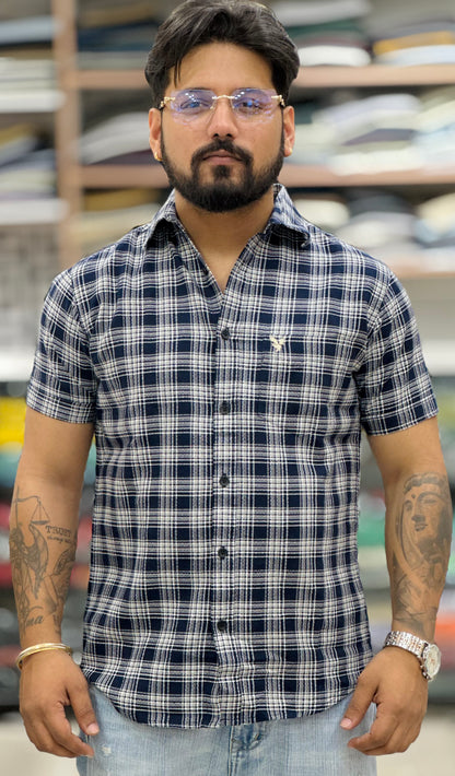 Knitting Check Shirt