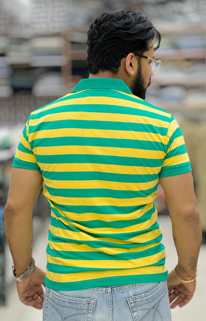 Collar Tee with Stripes